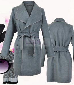 Flauszowy wiosenno-jesienny płaszcz typu oversize, roz.40 mon 004