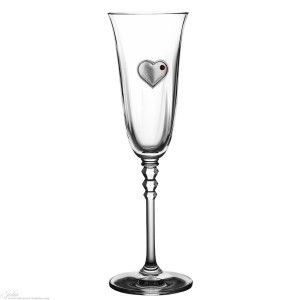 Kieliszki do szampana kryształowe z serduszkami - 2568 -