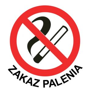 Znak "ZAKAZ PALENIA"  TYP I - 20 x 20 cm
