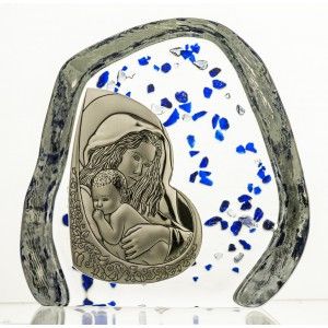 przycisk skałka kryształowa Madonna z Dzieciątkiem 2795