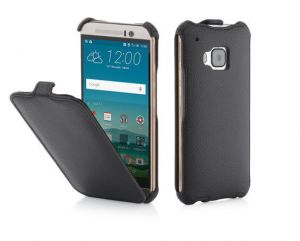 Oryginalne etui Stilgut - SlimCase - HTC One M9 - Karbowana skóra ekologiczna - Czarny