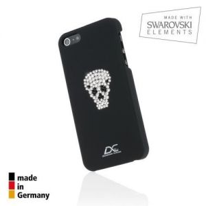 Elegancka diamentowa obudowa dla Apple iPhone 5 / 5S z motywem czaszki | skull | black | czarna
