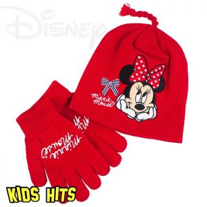 Komplet czapka + rękawiczki Disney "Minnie red" 4-8 lat