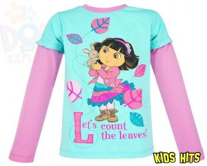 Bluzka Dora "The Leaves" turkusowa 2 lata