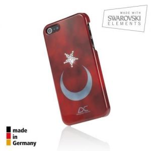 Diamentowa obudowa dla Apple iPhone 5 / 5S | motyw flagi Tureckiej | Turkey | czerwona