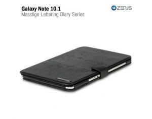 Etui Zenus Masstige Lettering Diary - czarne - Samsung Galaxy Note 10.1