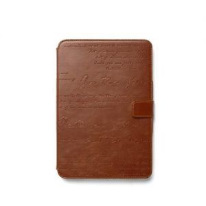 Etui z funkcją podstawki Zenus Masstige Lettering Diary - brązowe - iPad Mini Retina