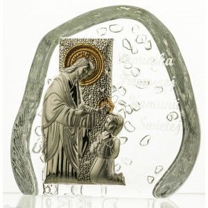 Skałka przycisk kryształowy  Pamiątka I Komunii Świętej - 3786 -