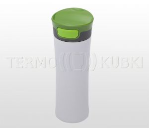 Kubek termiczny 430ml TRAWIS (biały/zielony)