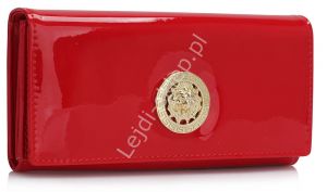 Czerwony portfel damski greckie wzory ala versace | czerwone portfele