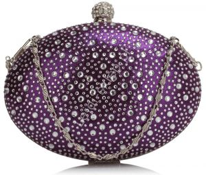 Fioletowa torebka z kryształkami | fioletowe torebki na wesele