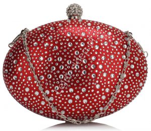 Czerwona torebka z kryształkami | czerwone torebki na wesele