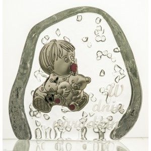 Skałka kryształowa z grawerką w dniu narodzin -6530