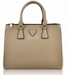 Beżowa  torebka kuferek w stylu Prada Mini Saffiano Lux Tote Bag  Kerry Washington, Miranda Kerr, Ca
