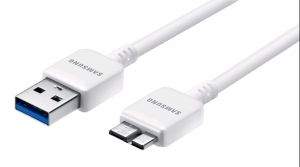 Oryginalny kabel Samsung ET-DQ10Y0WE Micro USB 3.0 (21 pin) - Biały 1.2m - Samsung Galaxy S5, Galaxy