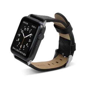 Skórzany pasek X-Doria Lux Band do Apple Watch 42mm Czarny - Czarny