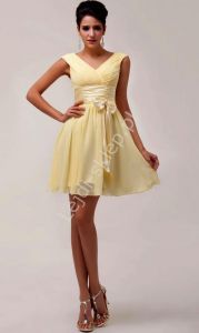 Żółta sukienka szyfonowa| suknia dla druhny | żółte sukienki na wesele
