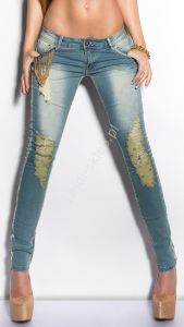 Jeansy  z łańcuszkami , biodrówki, rurki |   jeansy damskie
