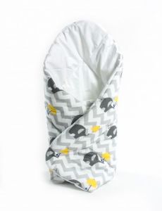 Rożek Becik niemowlęcy usztywniony - Słonie z Żółtą Parasolką