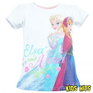 Koszulka Frozen "Elsa & Anna" biała 2 lata