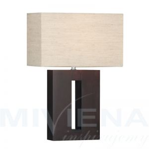 Cosmopolitan lampa stołowa 1 drewno brązowa abażur