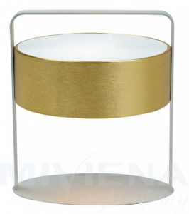 Drum lampa stołowa 1 złoty szklo 35 cm