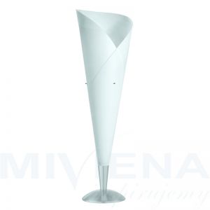 Roll lampa stołowa 1 chrom biały PVC