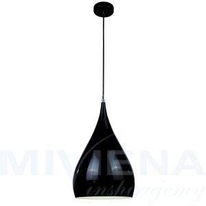 Convex lampa wisząca 1 metal czarna 24 cm