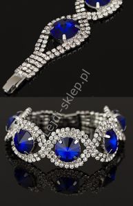 Bransoletka z chabrowymi kryształkami | cyrkoniowa niebieska bransoletka