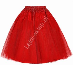 Tiulowa czerwona sztywna halka pod sukienkę | czerwone halki do sukienek pin-up