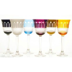 Kieliszki do wina kolorowe malowane ręcznie 6 sztuk -5141