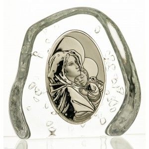 Przycisk kryształowy Matka Boska z Dzieciątkiem -4504