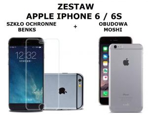 Zestaw Szkło ochronne Benks OKR +Obudowa Moshi iGlaze XT Przezroczysta Apple iPhone 6 / 6S
