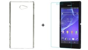 Zestaw Szkło ochronne Perfect Glass + Obudowa Ultra Slim Przezroczysta Sony Xperia M2 / M2 Aqua