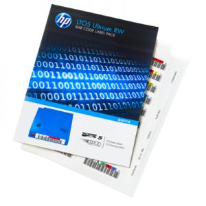 Zestaw etykiet z kodami kreskowymi do kaset HP LTO-5 Ultrium wielokrotnego zapisu
