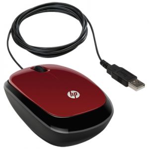 Mysz przewodowa czerwona HP X1200