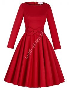 Czerwona sukienka w stylu retro, Grace Kelly | sukienka lata 60-te, 70-te, 80-te