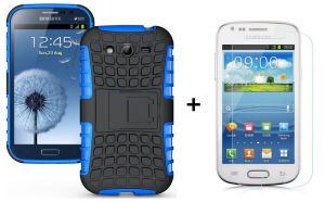 Zestaw Pancerna obudowa etui Perfect Armor Niebieska + Szkło ochronne Perfect Glass Samsung Galaxy S