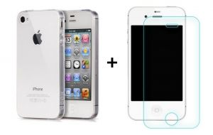 Zestaw Obudowa Ultra Slim Przezroczysta + Szkło ochronne Perfect Glass Apple iPhone 4 / 4S