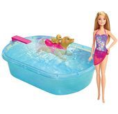 Barbie Pływający piesek i basen z lalką Mattel
