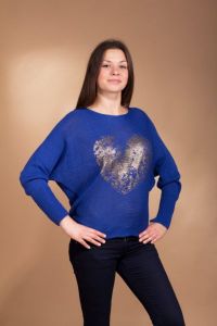 Vittoria Ventini Love szafirowy sweter