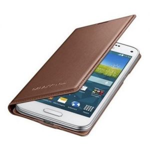 Oryginalne etui z klapką Samsung Flip Cover EF-FG800BFEGWW - rose gold - Samsung Galaxy S5 mini