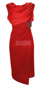 Sukienka midi z szyfonem w stylu Victoria Beckham 6 kolorów, r.34 - r.52, duże rozmiary mon 146 - wi