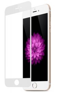 Hartowane szkło ochronne Zolti 0.3mm 9H dla Apple iPhone 6 Plus z białą ramką - Biały