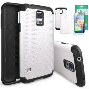 Obudowa Rearth Ringke Slim Armor Pearl White + folia ochronna na ekran dla Samsung Galaxy S5