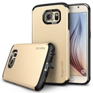 Oryginalne etui obudowa Rearth Ringke Max Royal Gold + folia ochronna dla Samsung Galaxy S6 - Brązow