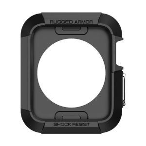 Obudowa Spigen Rugged Armor Apple Watch 38 mm Czarna + 2 folie ochronne - Czarny