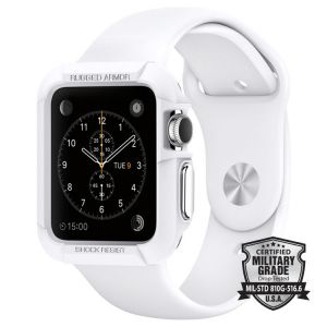 Obudowa Spigen Rugged Armor Apple Watch 42 mm Biała+ 2 folie ochronne - Biały