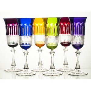 Kieliszki kolorowe kryształowe do szampana 6 sztuk 6146
