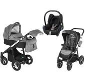Wózek wielofunkcyjny 3w1 Lupo Husky Baby Design + Cabrio Fix GRATIS (czarny)